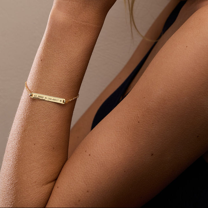 Custom Coordinate Name Bar Bracelet