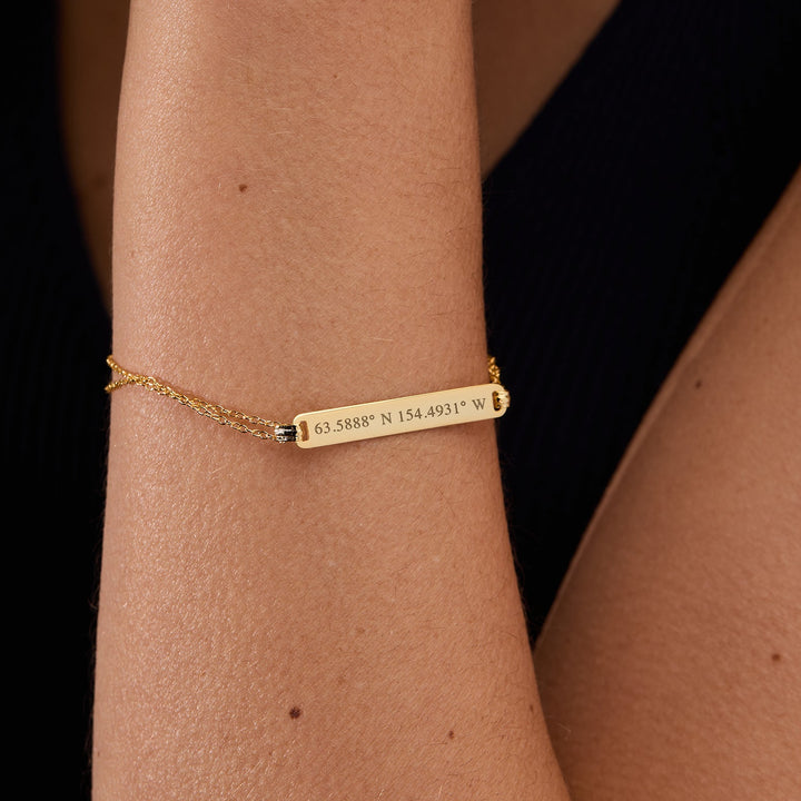 Custom Coordinate Name Bar Bracelet