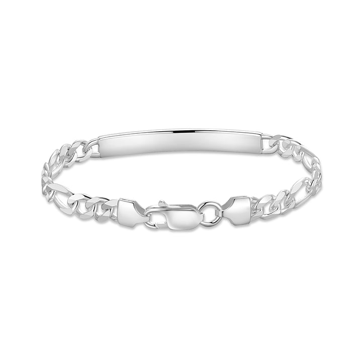 Custom Coordinate Silver Figaro Bracelet