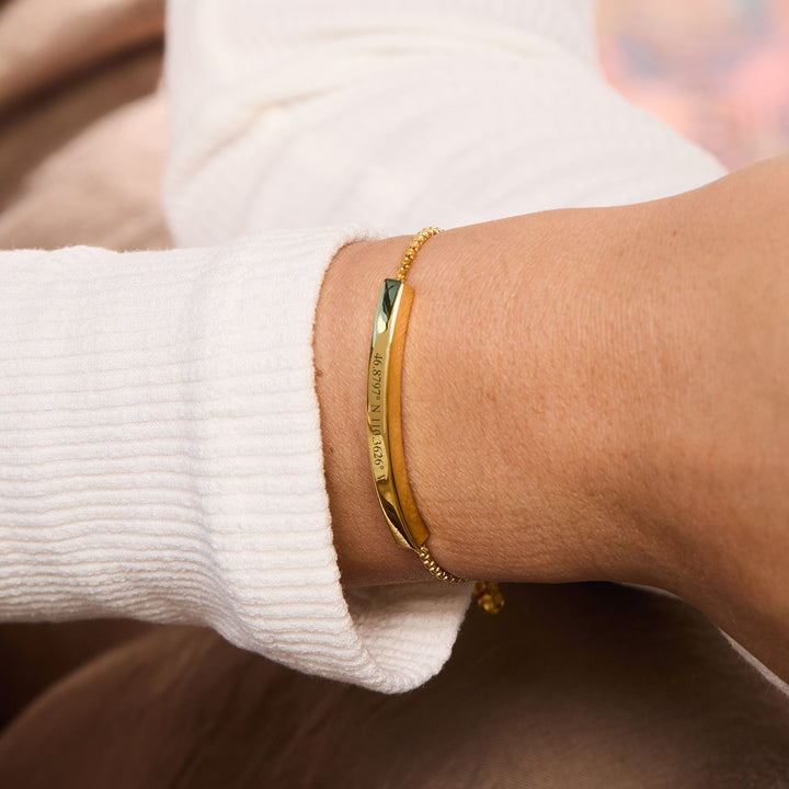 Custom Coordinate Name Bar Bolo Bracelet