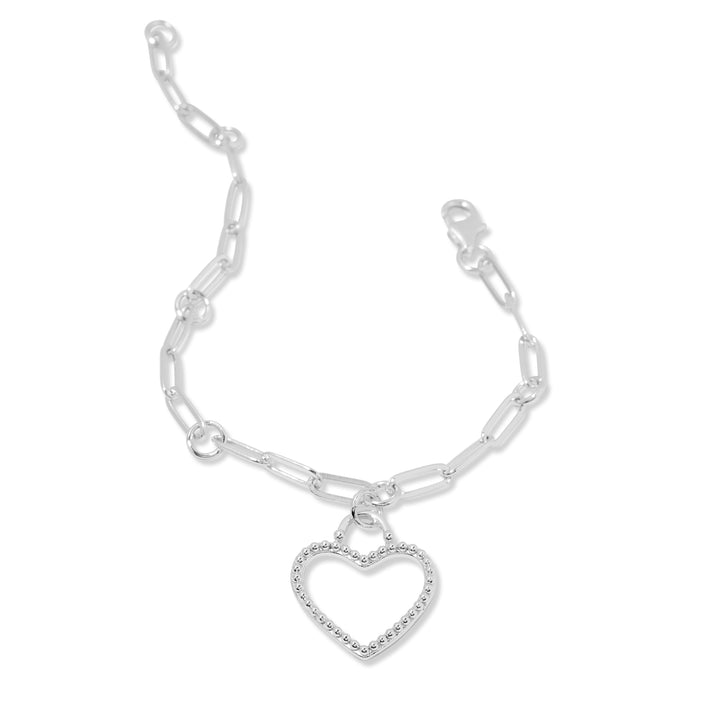 Paperclip Heart Charm Bracelet