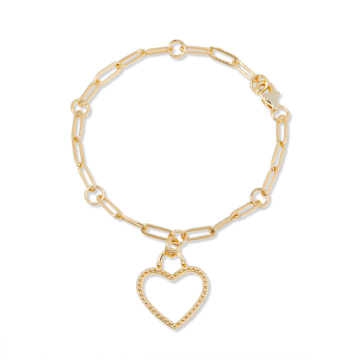 Paperclip Heart Charm Bracelet