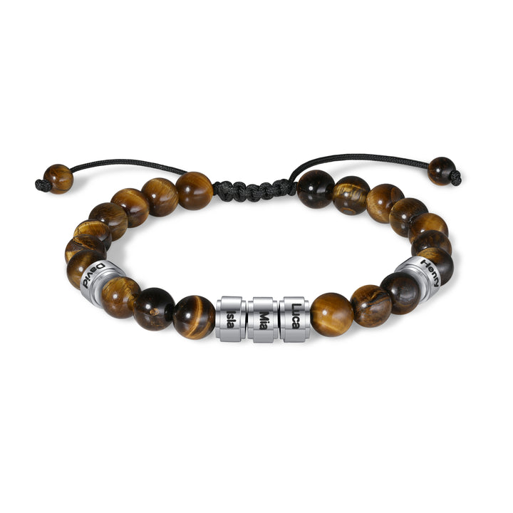 Men's Engraved Semi Precious Bead Bracelet – Mill Rock East