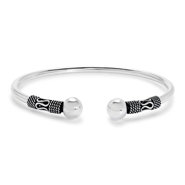 Sterling Silver Bali Bangle Bracelet