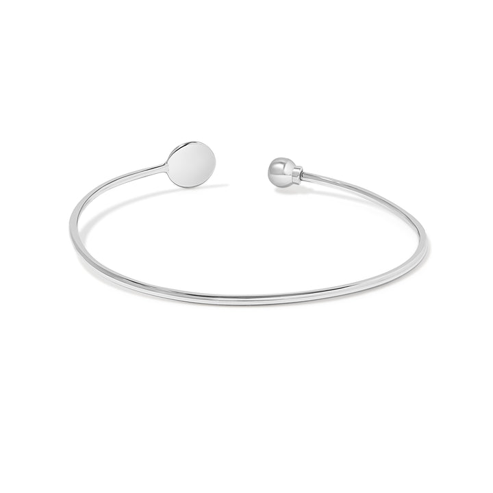 Engravable Birthstone Signet Sterling Silver Cuff Bracelet