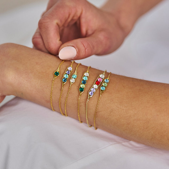 Custom Birthstone Pea in a Pod Bracelet