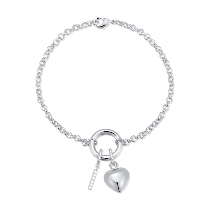 Custom Initial Heart Charm Bracelet