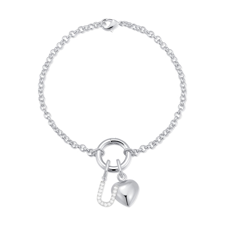 Custom Initial Heart Charm Bracelet