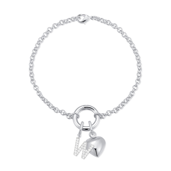 Custom Initial Heart Charm Bracelet