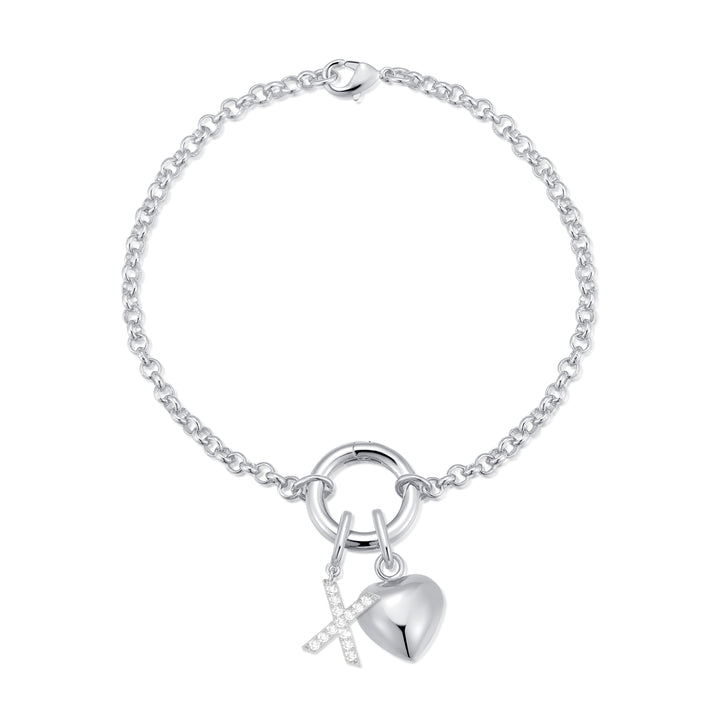 Custom Initial Heart Charm Bracelet