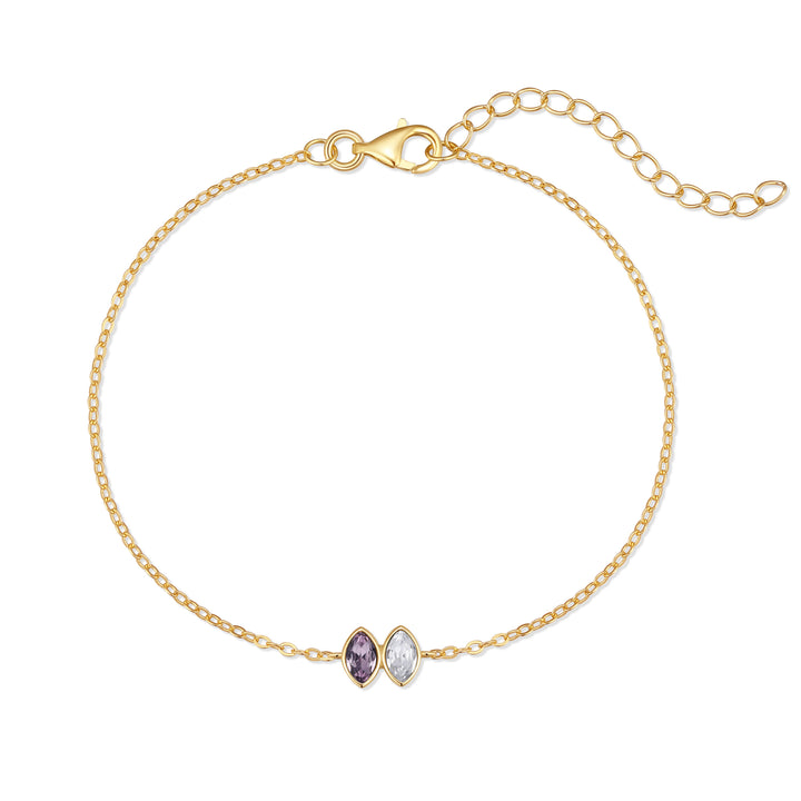 Custom Marquise Birthstone Bracelet