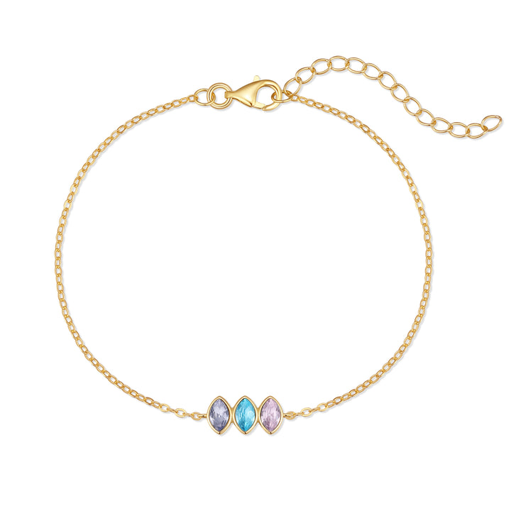 Custom Marquise Birthstone Bracelet