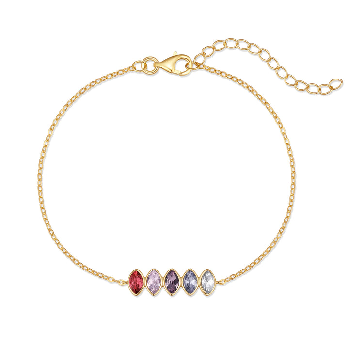 Custom Marquise Birthstone Bracelet