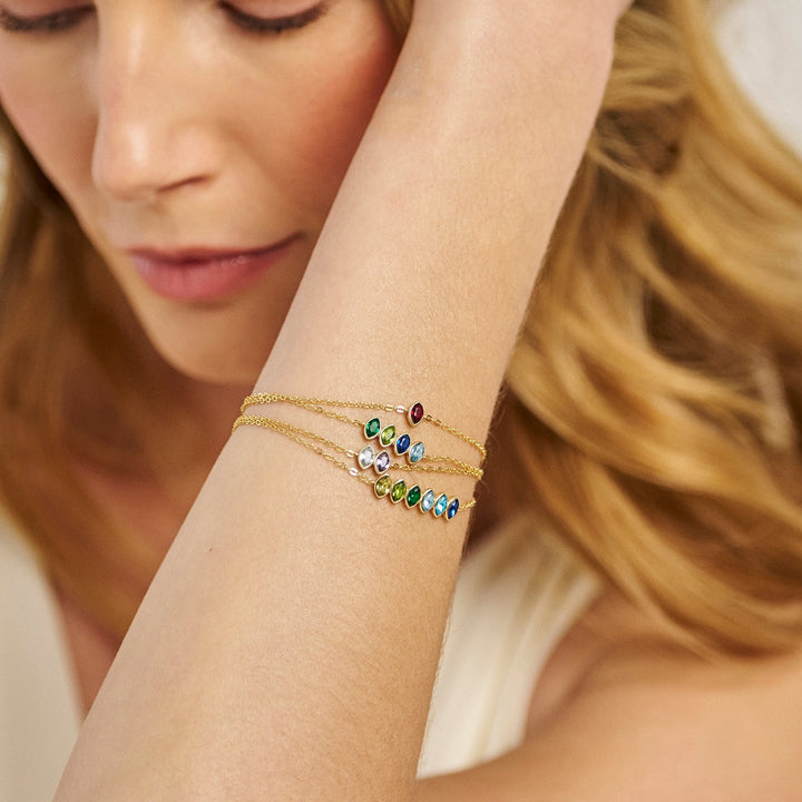 Custom Marquise Birthstone Bracelet