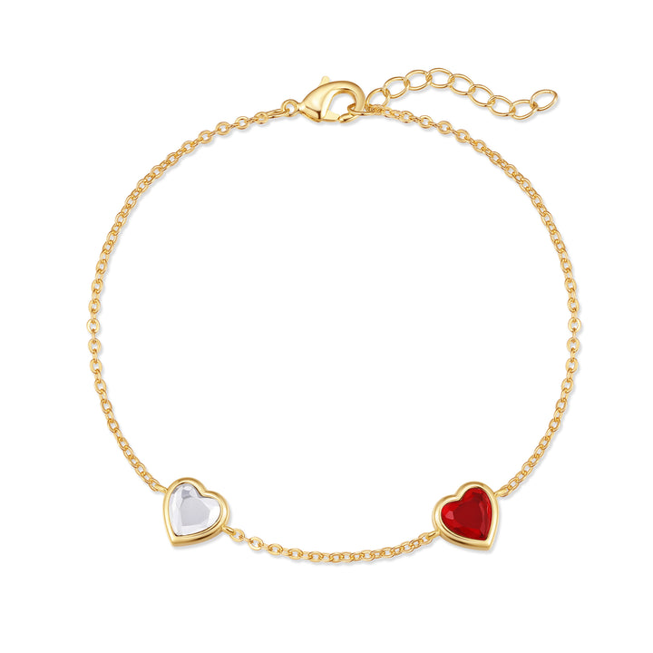 Custom Floating Heart Birthstone Bracelet
