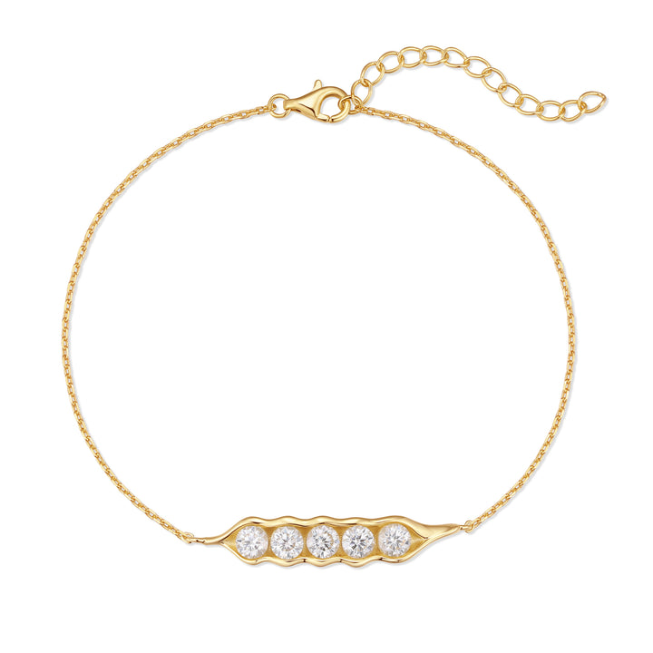 Moissanite Pea and the Pod Bracelet