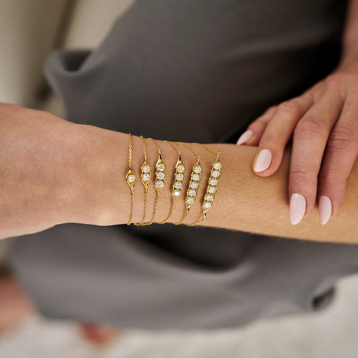 Moissanite Pea and the Pod Bracelet