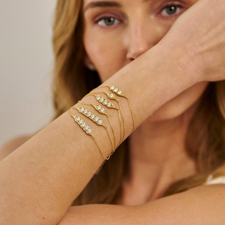 Moissanite Pea and the Pod Bracelet