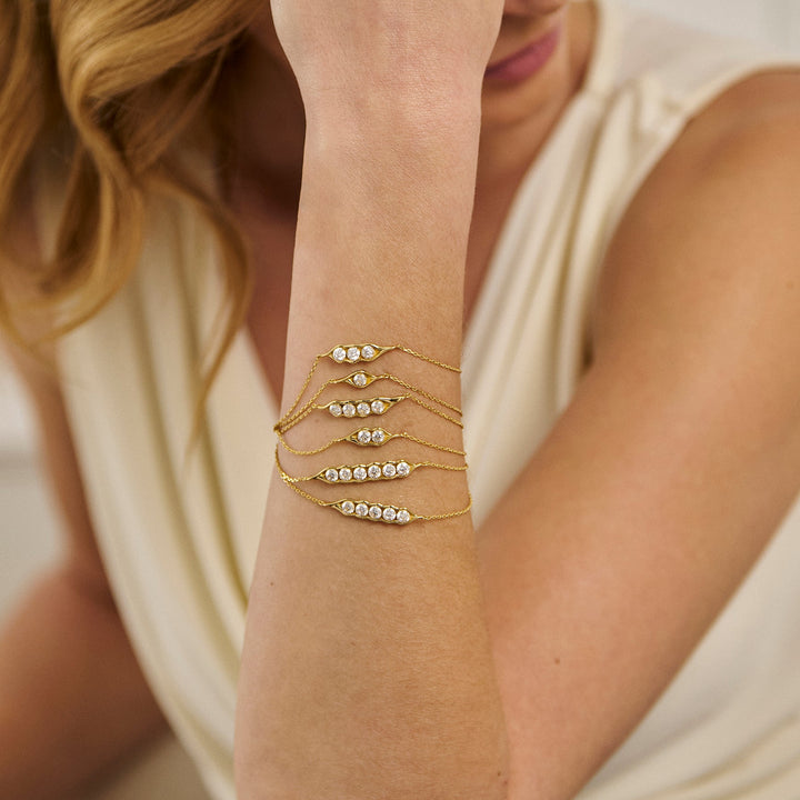 Moissanite Pea and the Pod Bracelet