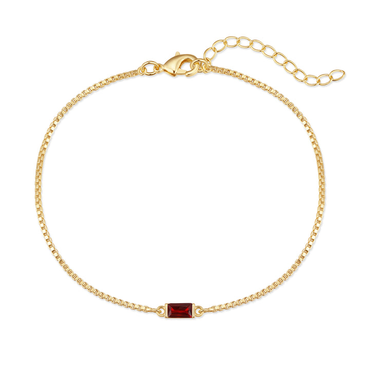 Custom Baguette Birthstone Bracelet