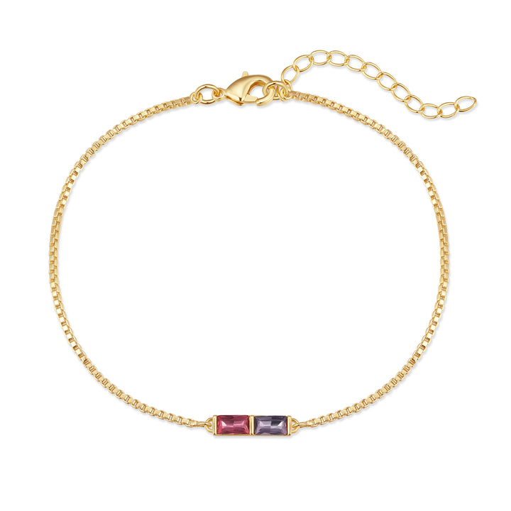 Custom Baguette Birthstone Bracelet