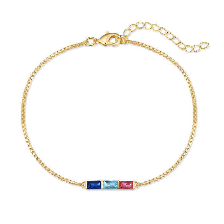 Custom Baguette Birthstone Bracelet