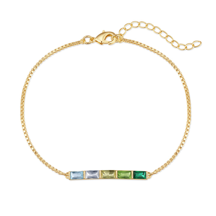 Custom Baguette Birthstone Bracelet