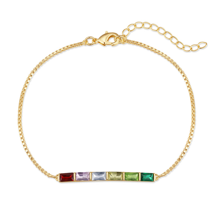 Custom Baguette Birthstone Bracelet