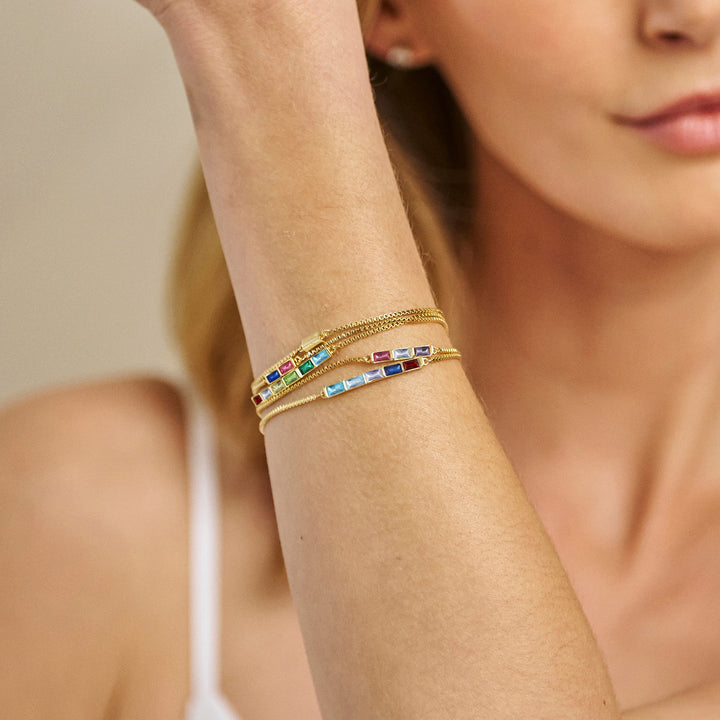 Custom Baguette Birthstone Bracelet
