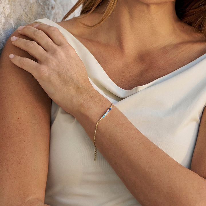 Custom Baguette Birthstone Bracelet