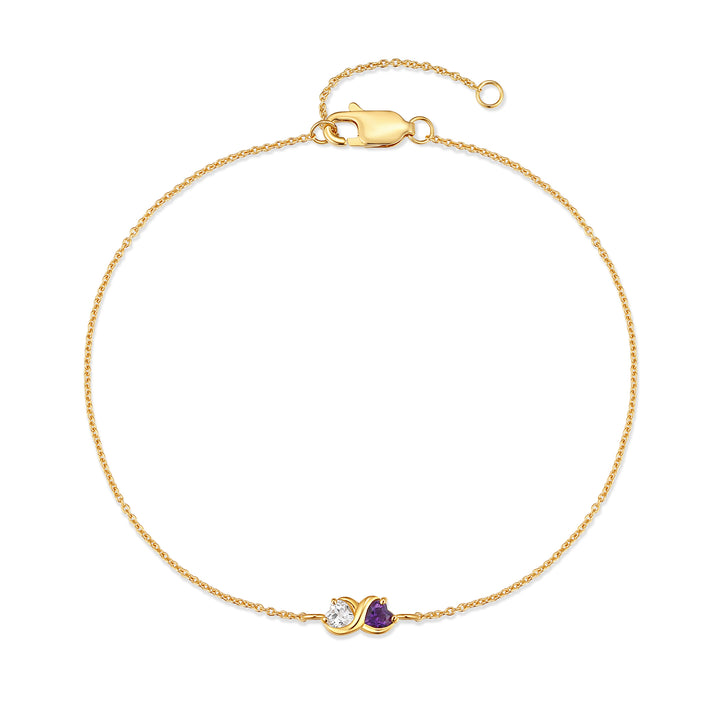 Custom Birthstone Heart Love Bracelet