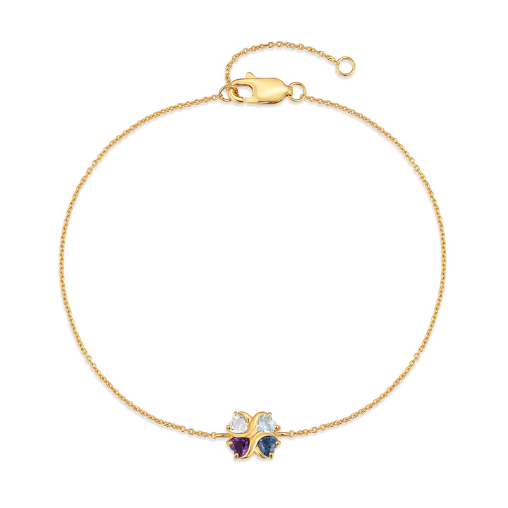 Custom Birthstone Heart Love Bracelet