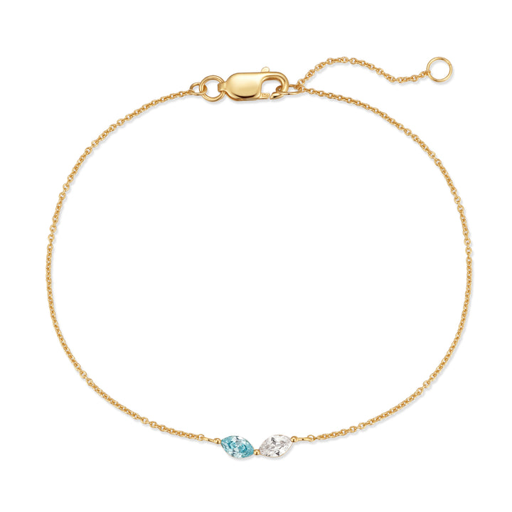 Custom Petal Marquise Birthstone Bracelet