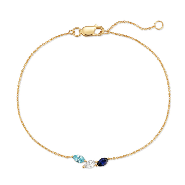 Custom Petal Marquise Birthstone Bracelet