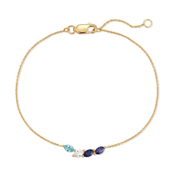 Custom Petal Marquise Birthstone Bracelet