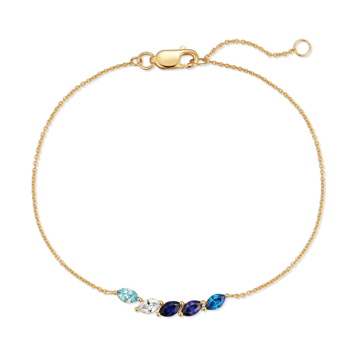 Custom Petal Marquise Birthstone Bracelet