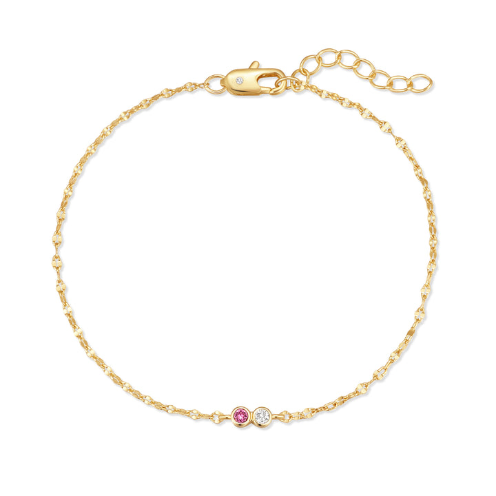 Custom Family Bezel Birthstone Bracelet