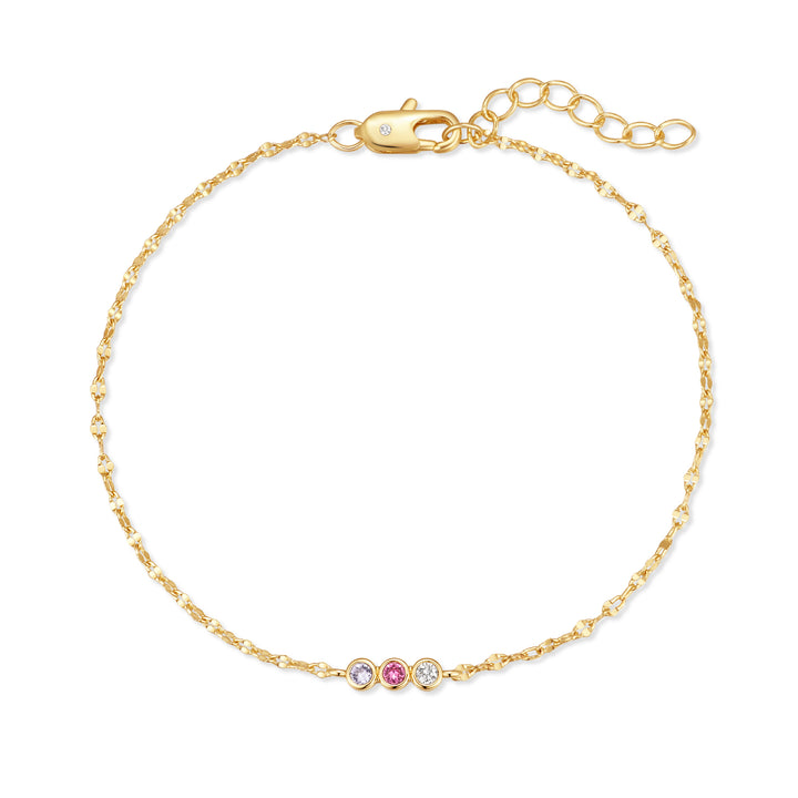 Custom Family Bezel Birthstone Bracelet