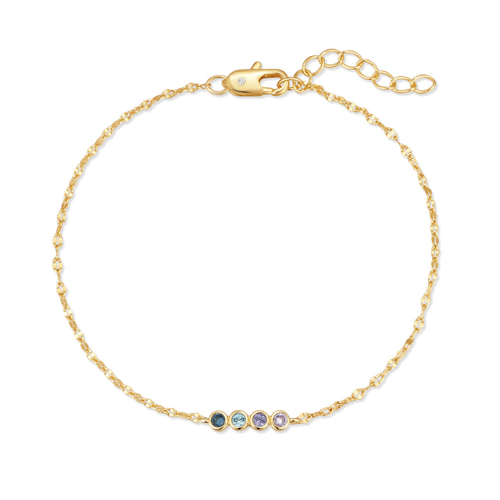 Custom Family Bezel Birthstone Bracelet