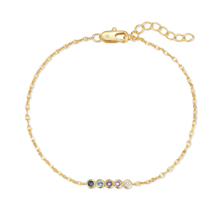 Custom Family Bezel Birthstone Bracelet