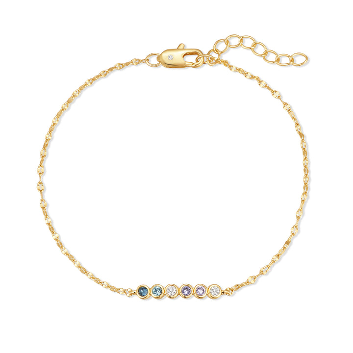 Custom Family Bezel Birthstone Bracelet