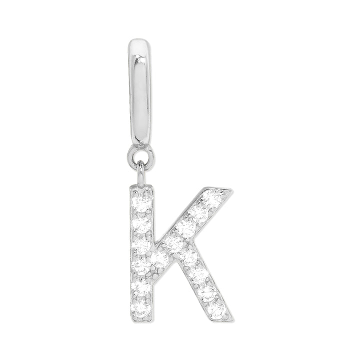 Pave Initial Hinged Charm