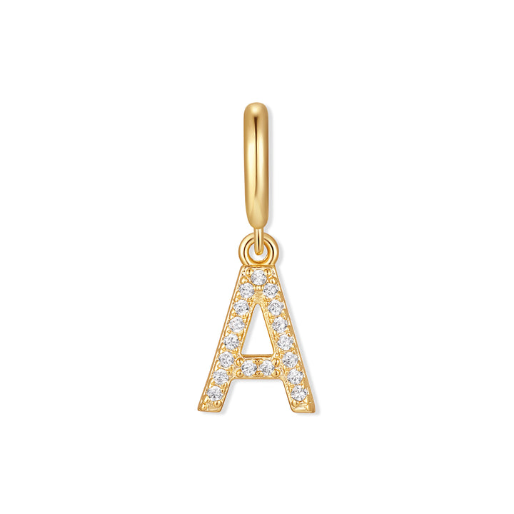 Waterproof Crystal Initial Charm