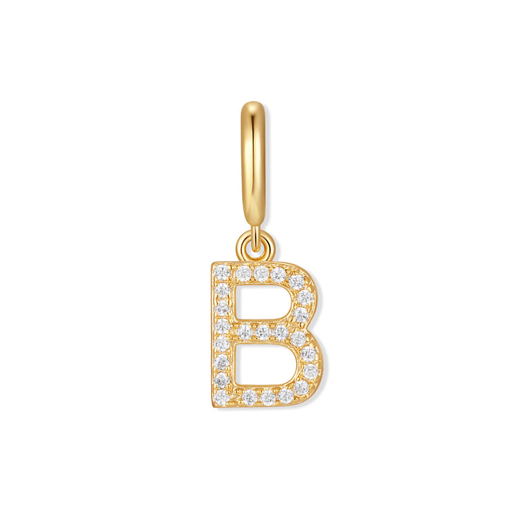 Waterproof Crystal Initial Charm