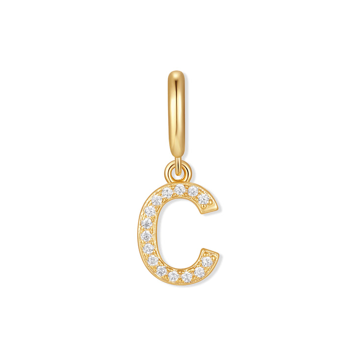 Waterproof Crystal Initial Charm