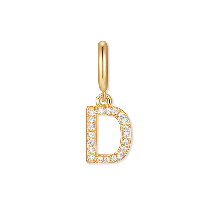 Waterproof Crystal Initial Charm