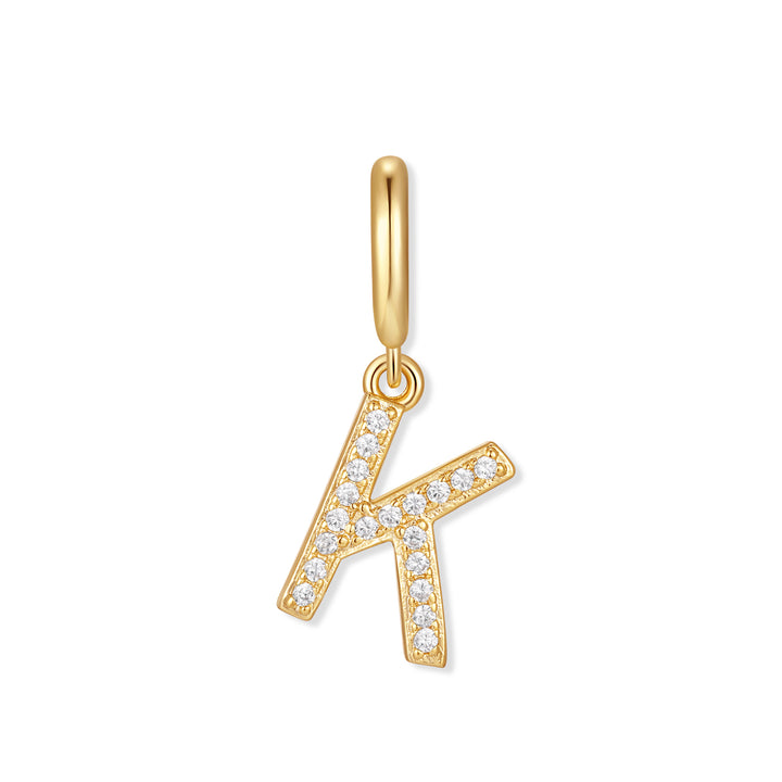 Waterproof Crystal Initial Charm
