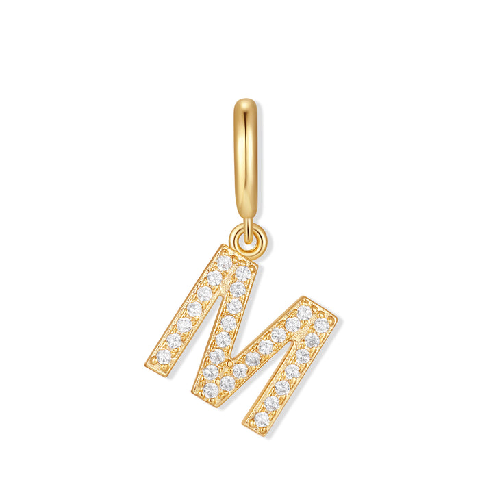 Waterproof Crystal Initial Charm