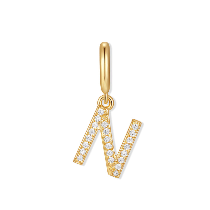 Waterproof Crystal Initial Charm
