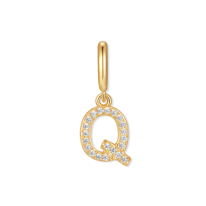 Waterproof Crystal Initial Charm